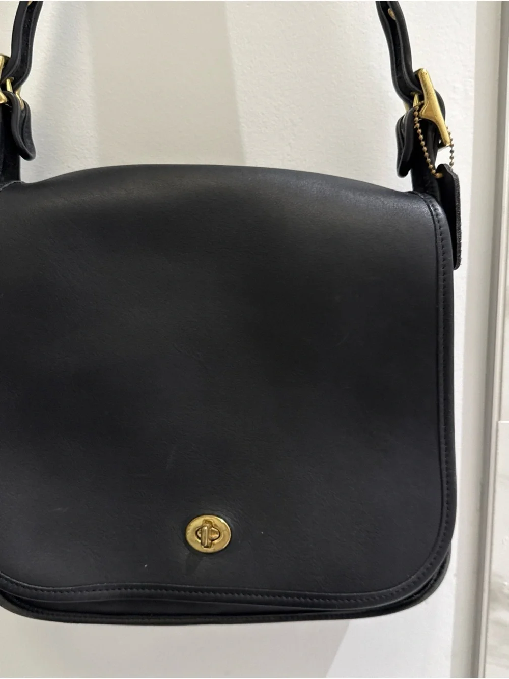 Coach Black Leather Crossbody Bag with Gold Hardware - Picture 3 of 16